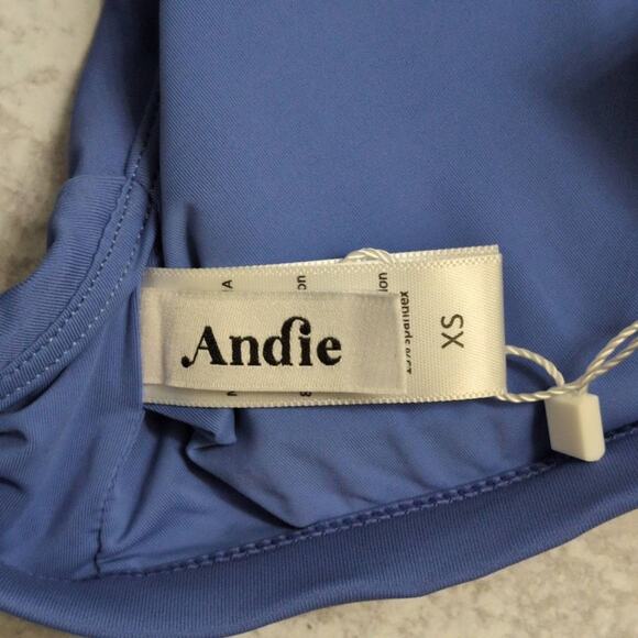 NWT Andie Blue Front Tie Adjustable Straps Crete Top Bikini Periwinkle Blue XS - Picture 6 of 10